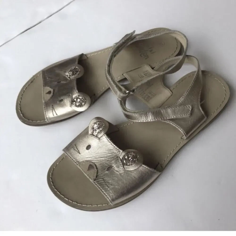 Mini Boden Bear Face Sandals Size 4